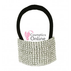 Inel pentru prins parul din metal model DMX06DD, Argintiu cu cristale